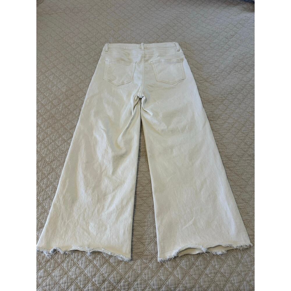 Risen Jeans Womens White Stretch Wide Leg Crop Pants Size 7 / 28 - Picture 3 of 10